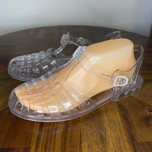 Steve Madden Clear Transparent Caged Jelly Sandals Shoes 90s Womens 8.5